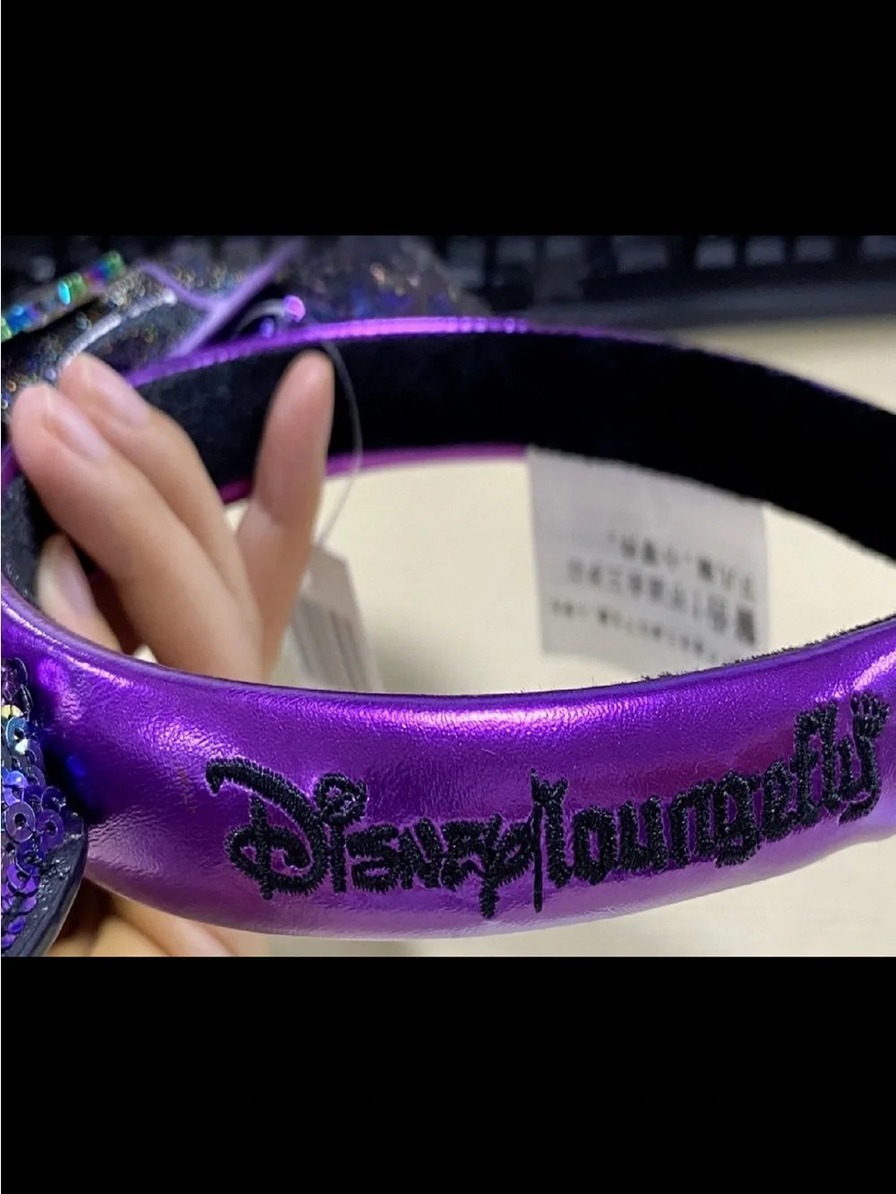 Disney Parks Loungefly Halloween Spiderweb Sequin Minnie Mouse Ears Headband